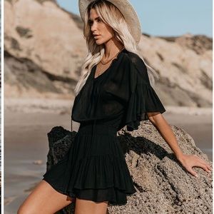 Vici Collection Glen Smocked Mini Dress -SMALL